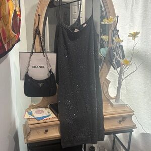 Moda International Black Sequin Mini Dress